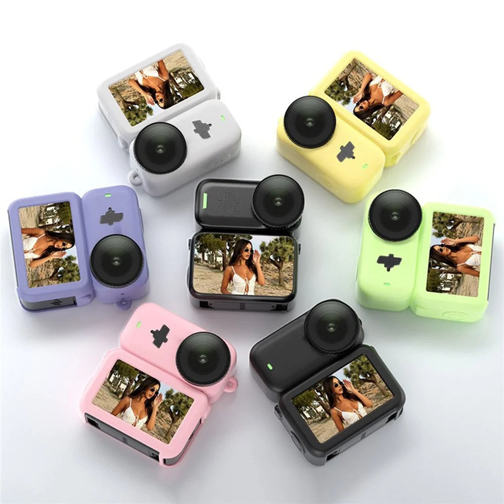 For DJI Osmo Nano Silicone Case Full Set Protective Cover with Lens Cap and Anti-lost Lanyard - Black - 4