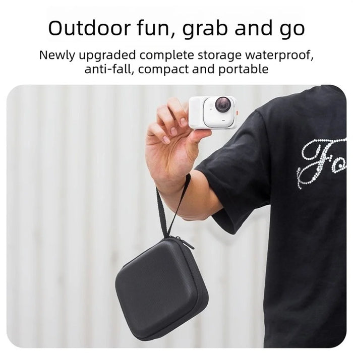 Carrying Case for Insta360 Go Ultra PU Hard Shell Storage Bag Shockproof Waterproof Protective Cover - Black - 4