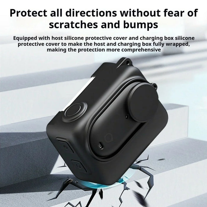Silicone Case Set for Insta360 GO 3S Action Camera Full Body Lens Cap Full Protection Cover with Charging Case Protector - 3