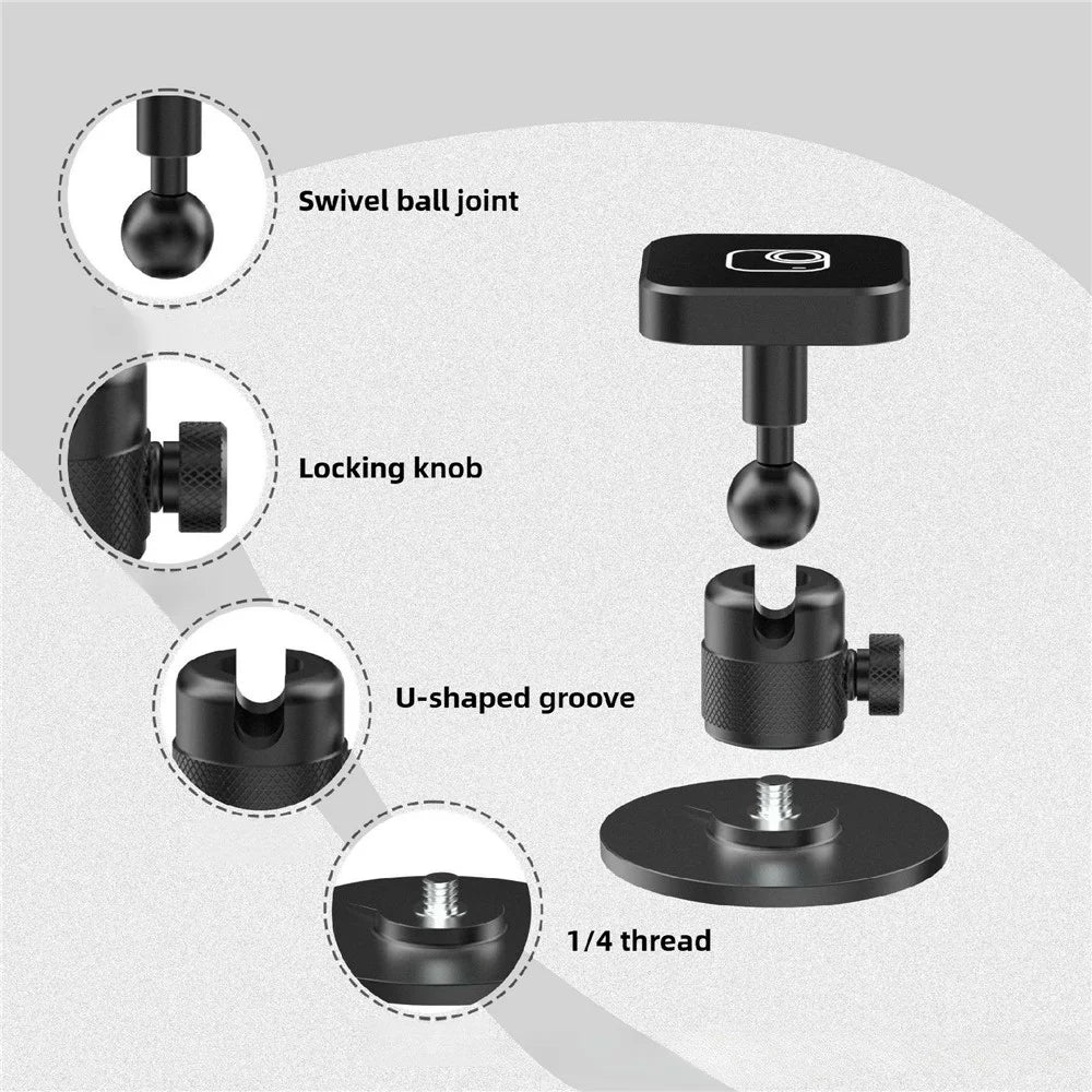 360 Degree Rotating Desktop Magnetic Adhesive Mount Stand for Insta360 Go Ultra Quick Release Gimbal Base - 4