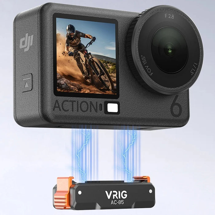 VRIG AC-85 For DJI Osmo Action 6 / Nano Quick Release Magnetic Mount Adapter with 1 / 4 Inch Screw Hole - Black - 4