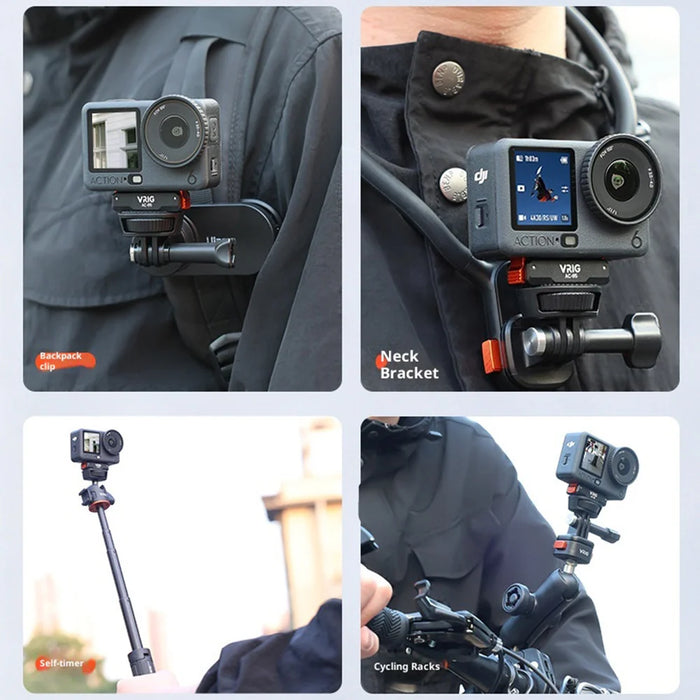VRIG AC-85 For DJI Osmo Action 6 / Nano Quick Release Magnetic Mount Adapter with 1 / 4 Inch Screw Hole - Black - 5
