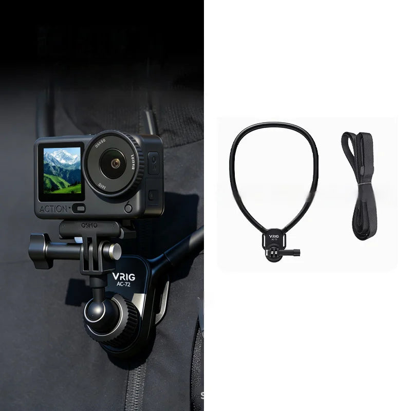 VRIG AC72 360 Degree Rotating Ball Head Neck Mount Holder for Action Camera Anti-shake Chest Strap - A0271-AC/72 - 1