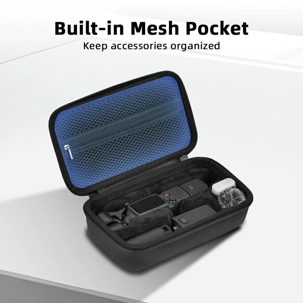 BRDRC Carrying Case for DJI Osmo Pocket 4 Hard Shell Storage Bag Nylon Waterproof Protective Travel Pouch - Black - 7