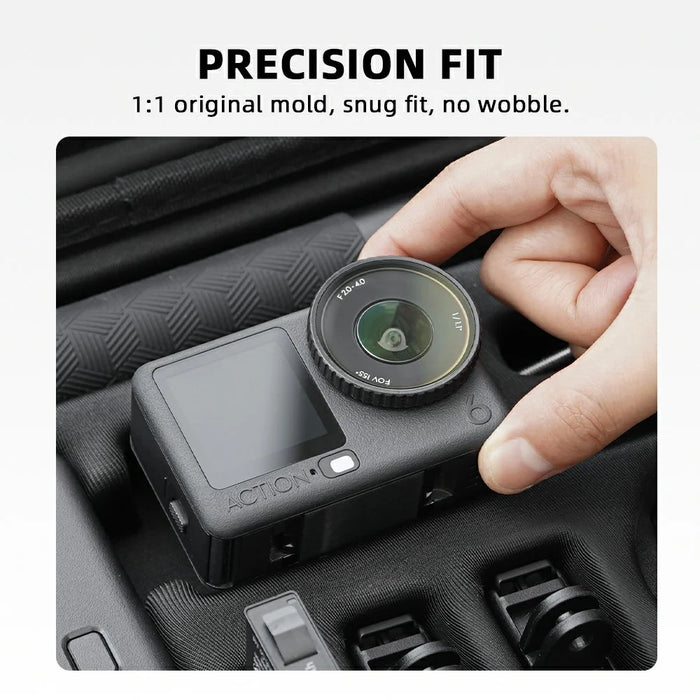 BRDRC All-in-One Carrying Case for DJI Osmo Action 6 Precision Molding Shockproof Storage Bag with Shoulder Strap - Black - 4