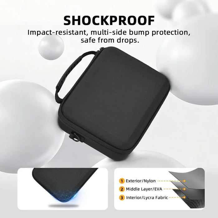 BRDRC All-in-One Carrying Case for DJI Osmo Action 6 Precision Molding Shockproof Storage Bag with Shoulder Strap - Black - 6