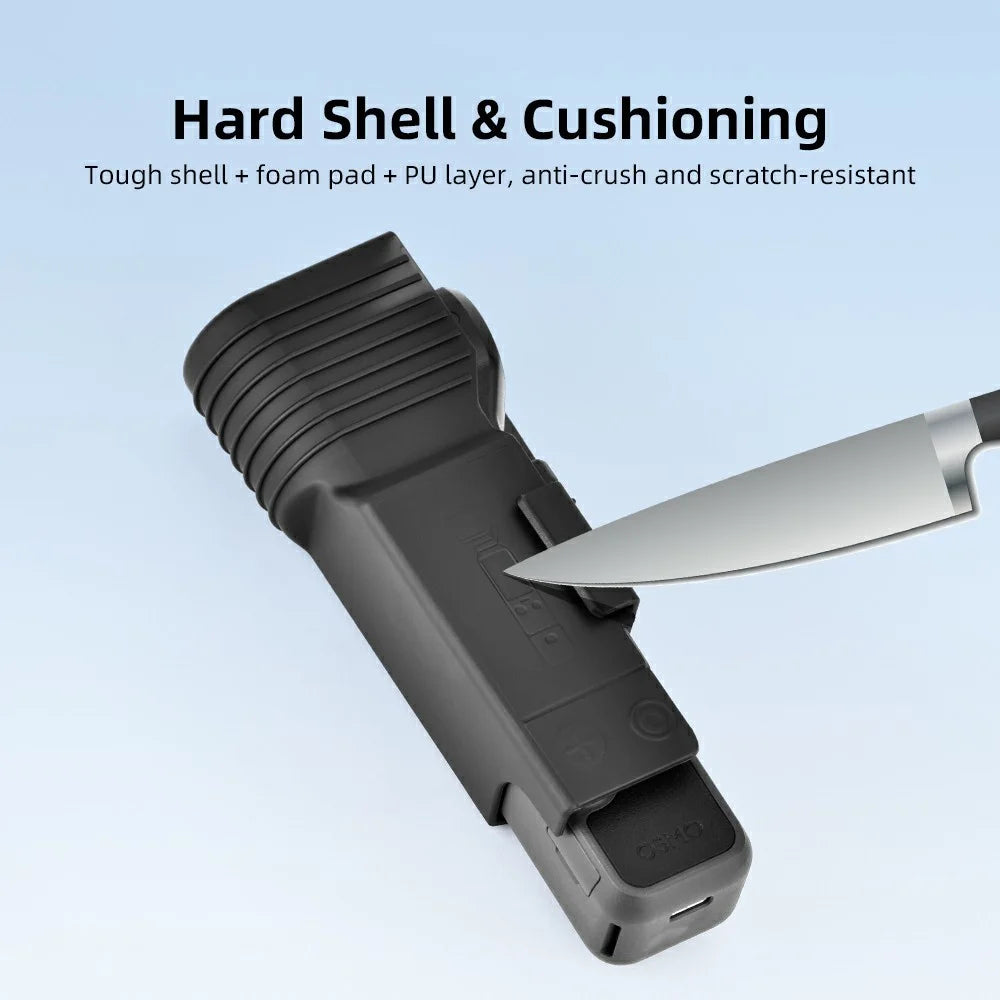 BRDRC Protective Case for DJI Osmo Pocket 4  /  3 Hard Shell Shockproof Cover with Lanyard - Black - 4