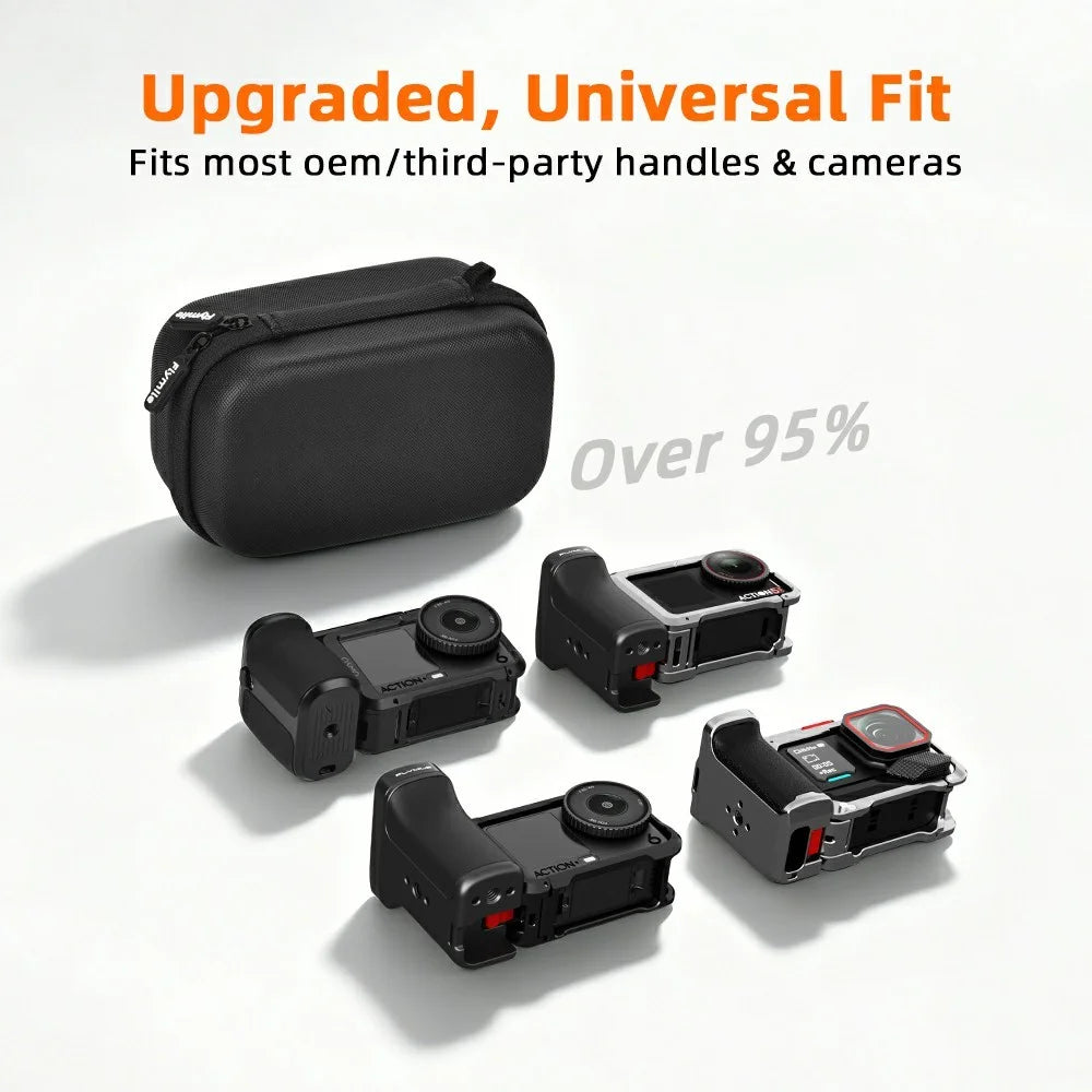 FLYMILE Street Photography Bag for Action Camera Shockproof Splash-proof Storage Case with Hand Strap & Carabiner Clip - Black - 5
