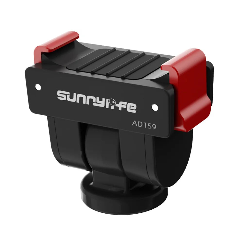 SUNNYLIFE OP4-AD159 For DJI Osmo Pocket 4 / 3 Quick Release Adapter 1/4 Thread 180 Degree Adjustable Mount - Black - 1