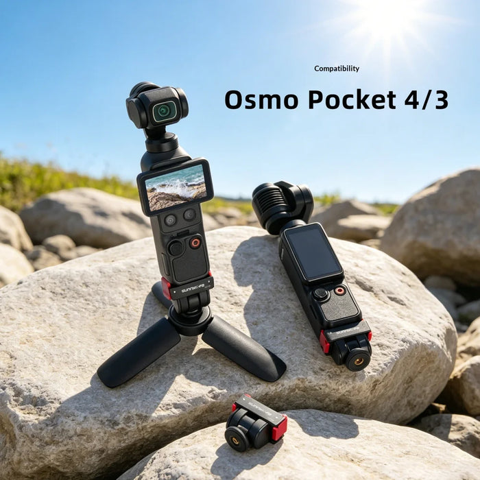SUNNYLIFE OP4-AD159 For DJI Osmo Pocket 4 / 3 Quick Release Adapter 1/4 Thread 180 Degree Adjustable Mount - Black - 3