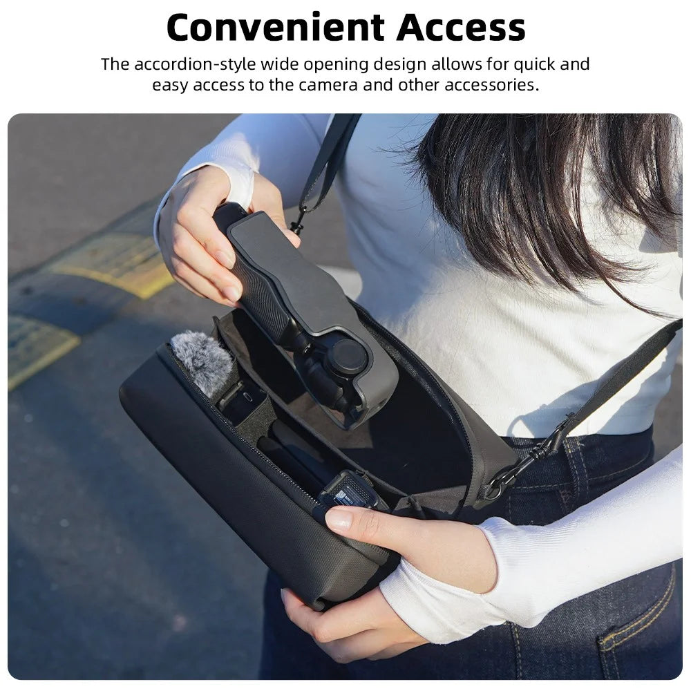 BRDRC Crossbody Storage Bag for DJI Osmo Pocket 4 / 3 Handheld Carrying Case Shoulder Bag - Black - 7