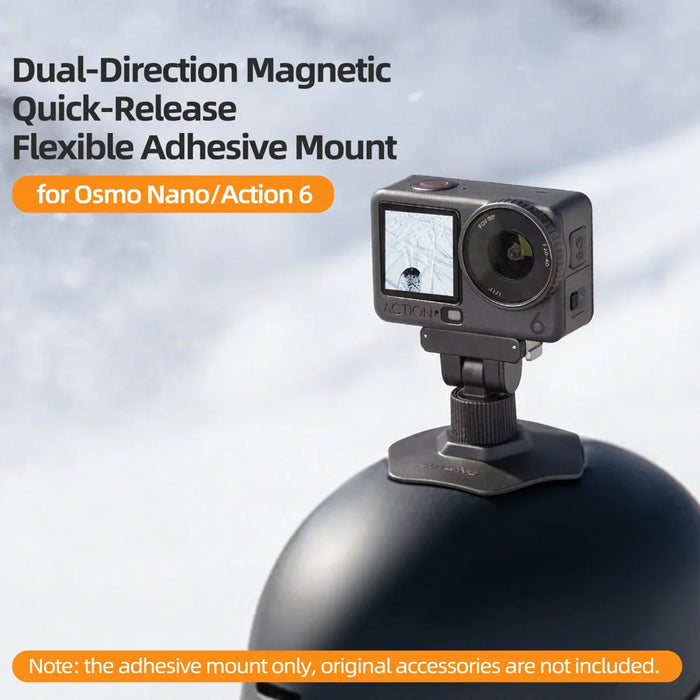 SUNNYLIFE for DJI Osmo Nano/Action 6 Magnetic Mount Quick Release Flexible Adhesive Base - Black - 3