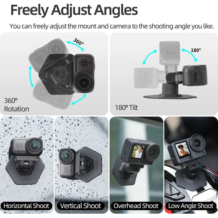 SUNNYLIFE for DJI Osmo Nano/Action 6 Magnetic Mount Quick Release Flexible Adhesive Base - Black - 6