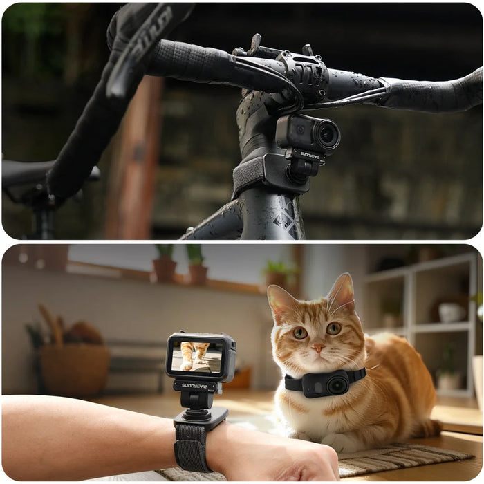 SUNNYLIFE For DJI Osmo Nano Magnetic Quick Release Adjustable Wrist Strap Camera Magic Tape Band - Black - 4