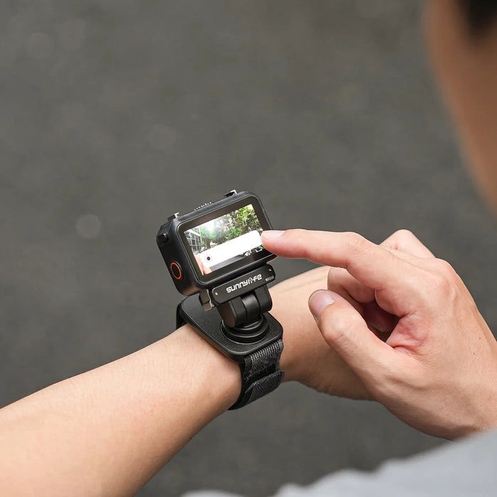 SUNNYLIFE For DJI Osmo Nano Magnetic Quick Release Adjustable Wrist Strap Camera Magic Tape Band - Black - 5