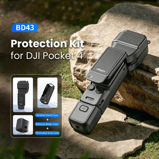AMAGISN 3 in 1 for DJI Osmo Pocket 4 Protection Case Set with Gimbal Cover Silicone Body Case Handle Sleeve - Black - 2