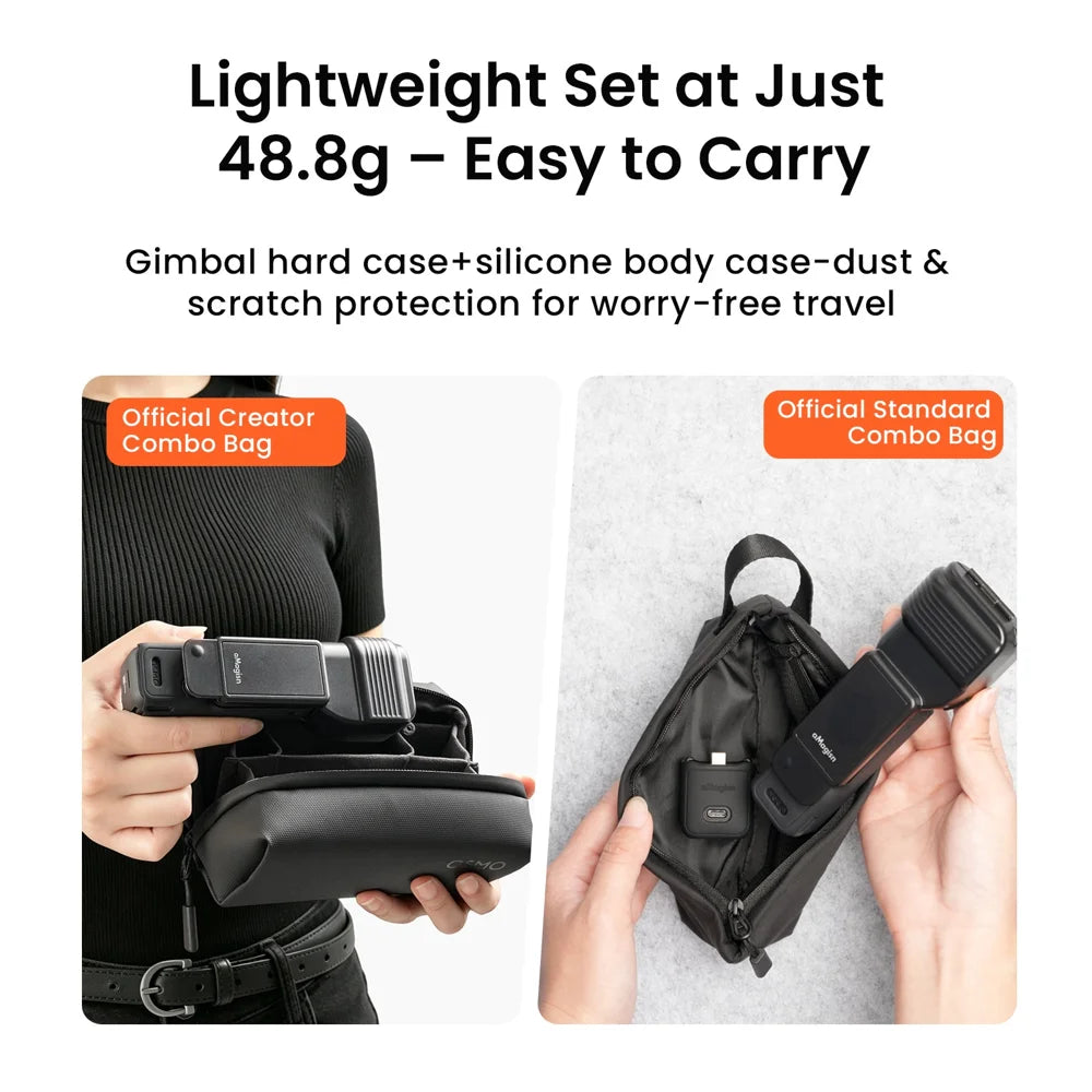 AMAGISN 3 in 1 for DJI Osmo Pocket 4 Protection Case Set with Gimbal Cover Silicone Body Case Handle Sleeve - Black - 7