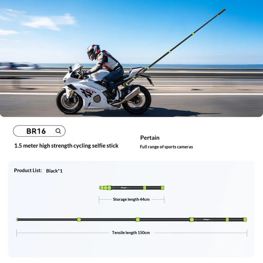 AMAGISN 1.5m Professional Motorcycle Selfie Stick for GoPro DJI Insta360 Action Camera Mount Telescopic Pole - 1.5m - 2