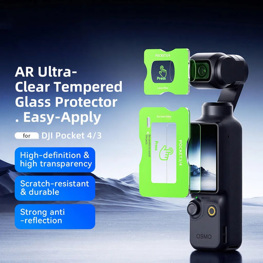 AMAGISN For DJI Osmo Pocket 4 / 3 AR Coating High Aluminum-silicon Glass Screen Protector and Lens Film Kit - 2