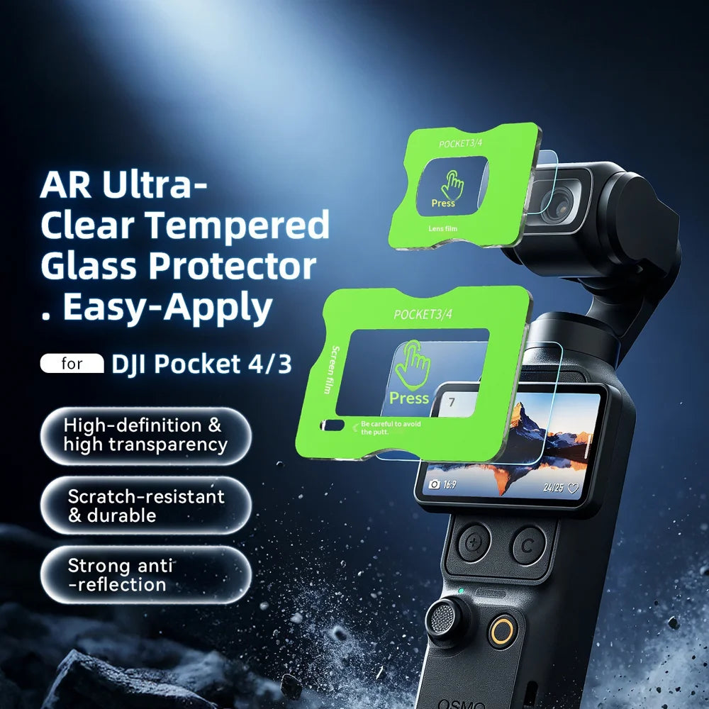 AMAGISN For DJI Osmo Pocket 4 / 3 AR Coating High Aluminum-silicon Glass Screen Protector and Lens Film Kit - 3