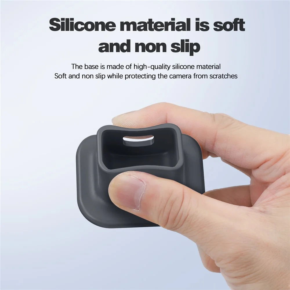 Silicone Base Stand for DJI Osmo Pocket 4  /  Pocket 3 Non-slip Desktop Mount Food Grade Stabilizer Holder - Grey Black - 4