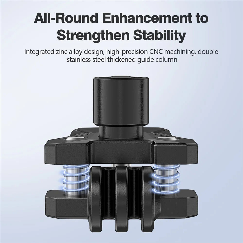 Windshield Clamp Mount for GoPro Hero 11  /  Hero 10  /  DJI Action 6  /  5  /  4  /  3  /  Insta360 X3  /  X2 Zinc Alloy Motorcycle Camera Holder - Black - 2