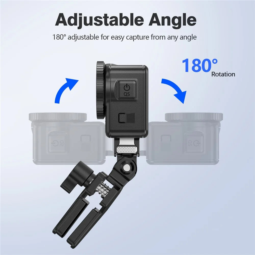 Windshield Clamp Mount for GoPro Hero 11  /  Hero 10  /  DJI Action 6  /  5  /  4  /  3  /  Insta360 X3  /  X2 Zinc Alloy Motorcycle Camera Holder - Black - 6