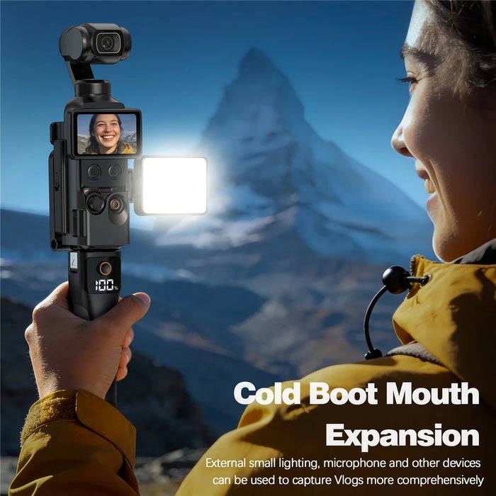 Multi-Functional Magnetic Mount Stand for DJI Osmo Pocket 4 Adjustable Angle Expandable Base Bracket - Black - 3