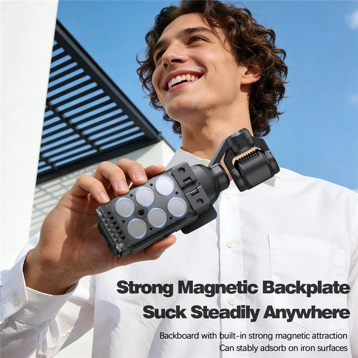 Multi-Functional Magnetic Mount Stand for DJI Osmo Pocket 4 Adjustable Angle Expandable Base Bracket - Black - 4