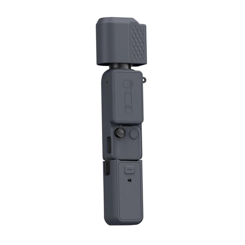 6Pcs Silicone Protective Cover Set for DJI Osmo Pocket 4 Camera Anti-slip Lens Cap Full Body Protection Case with Lanyard - Black - 1