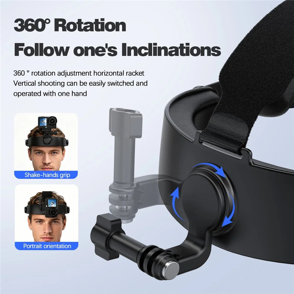Head Mount Strap for DJI Action  /  Insta360  /  GoPro Sports Camera Headset Stand POV Shooting Bracket - 5