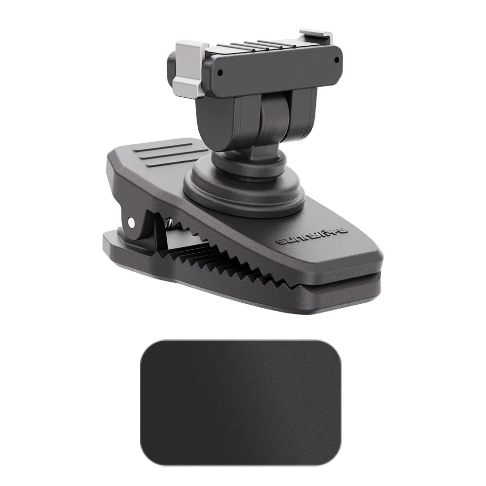 SUNNYLIFE For DJI Osmo Action 6 Magnetic Quick Release Backpack Clip 360 Degree Rotatable Clamp Mount Stand - Black - 1