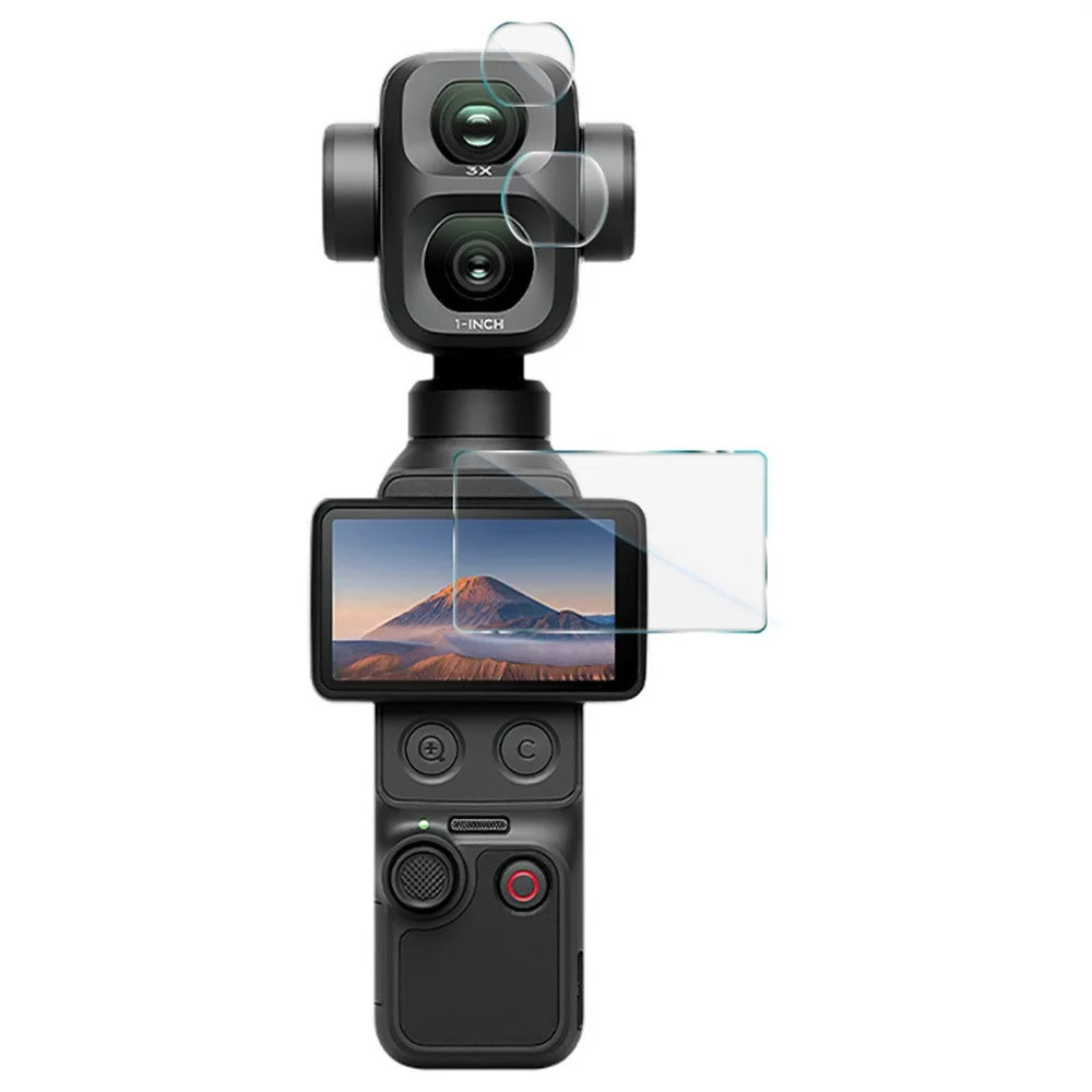 IMAK For DJI Osmo Pocket 4P Camera Tempered Glass Screen Protector + Lens Protector Kit - Transparent - 1