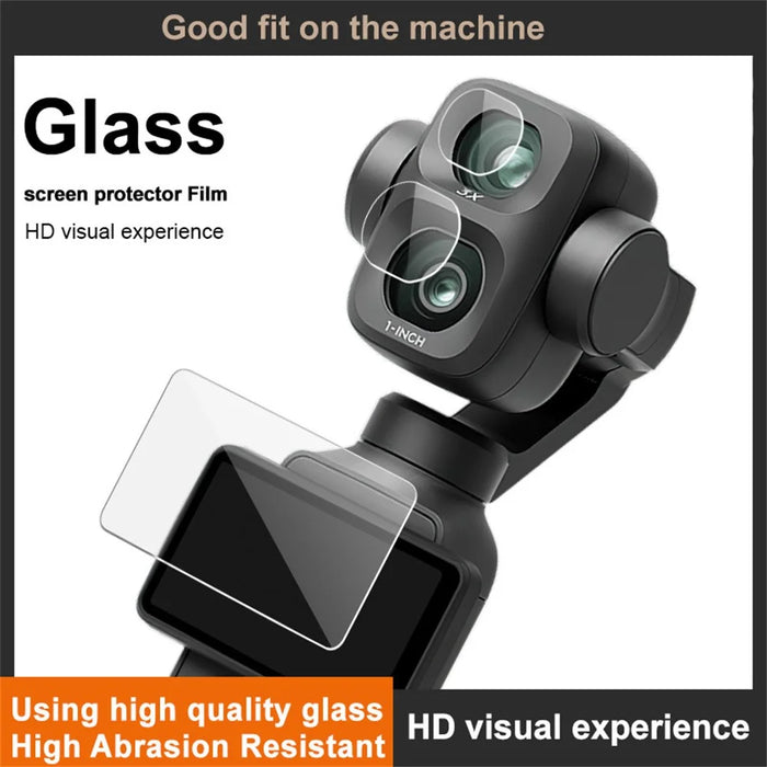 IMAK For DJI Osmo Pocket 4P Camera Tempered Glass Screen Protector + Lens Protector Kit - Transparent - 4