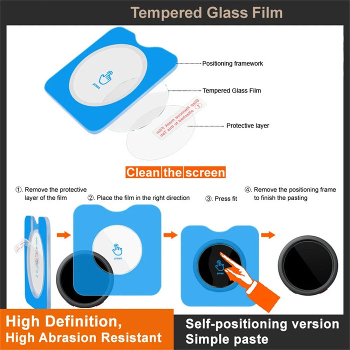 IMAK For Insta360 Mic Pro Tempered Glass Screen Protector Self-positioning Film - Transparent - 4