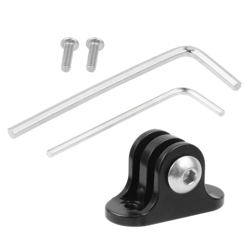 Bike Computer Mount Base 20mm Hole Distance Bicycle Light Bracket Action Camera Adapter with M3x10 Screws - Black - 1