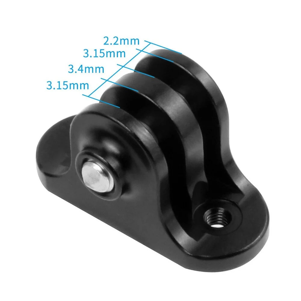 Bike Computer Mount Base 20mm Hole Distance Bicycle Light Bracket Action Camera Adapter with M3x10 Screws - Black - 4