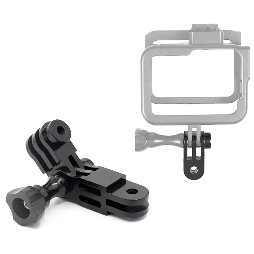 35mm Action Camera Mount Adapter for GoPro  /  DJI Quick Release Connector 3-Prong Mounting Bracket - Black - 1