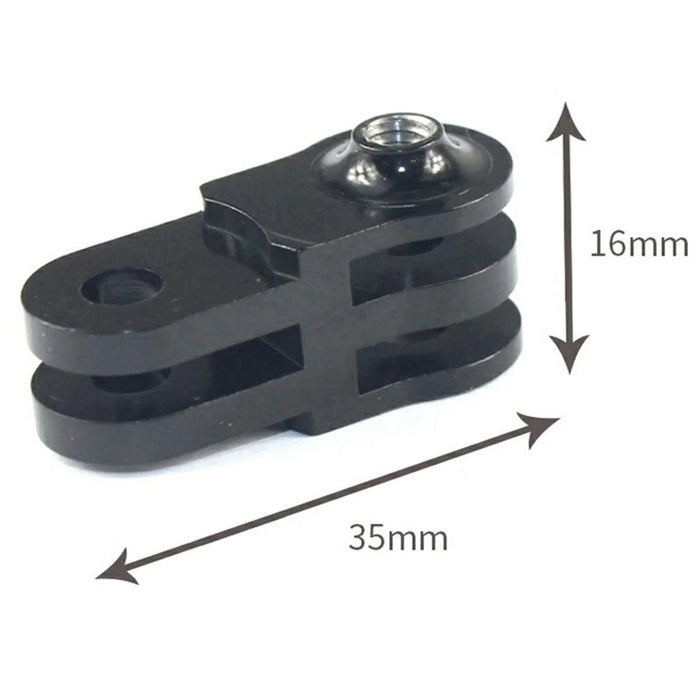 35mm Action Camera Mount Adapter for GoPro  /  DJI Quick Release Connector 3-Prong Mounting Bracket - Black - 3