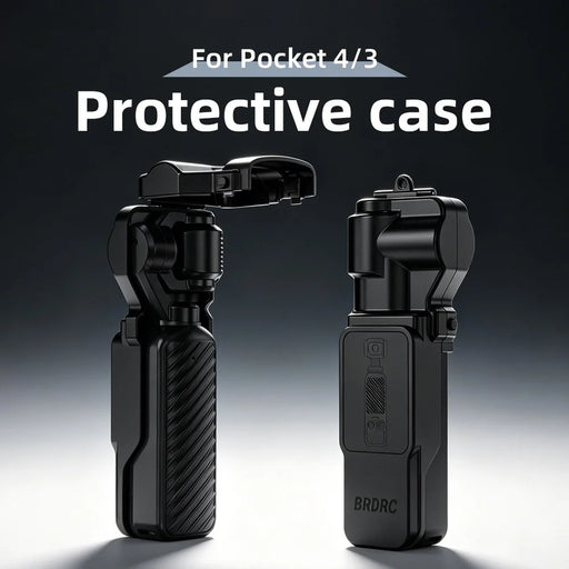 BRDRC For DJI Osmo Pocket 4  /  3 Protective Case Shockproof Flip Top Cover with Magnetic Filter Slot - Black - 2