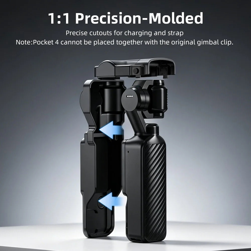 BRDRC For DJI Osmo Pocket 4  /  3 Protective Case Shockproof Flip Top Cover with Magnetic Filter Slot - Black - 5