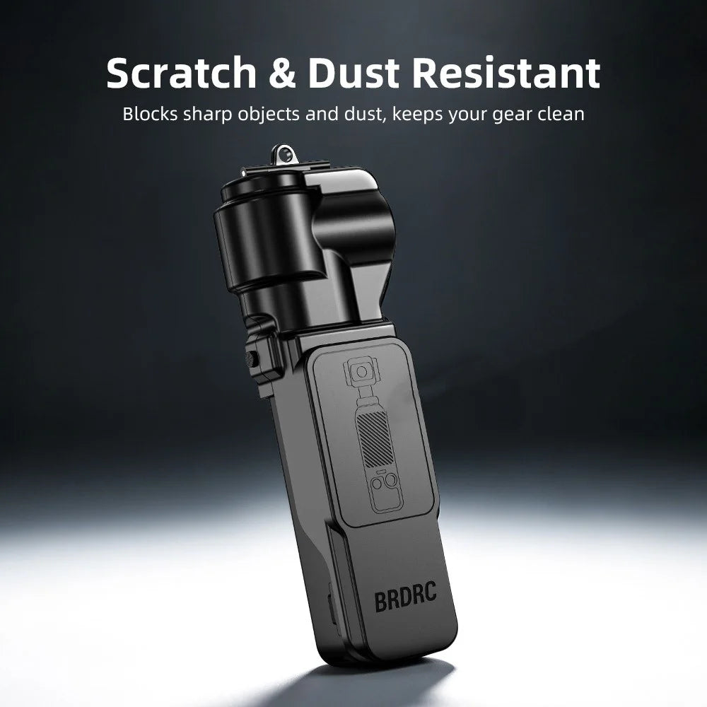 BRDRC For DJI Osmo Pocket 4  /  3 Protective Case Shockproof Flip Top Cover with Magnetic Filter Slot - Black - 6