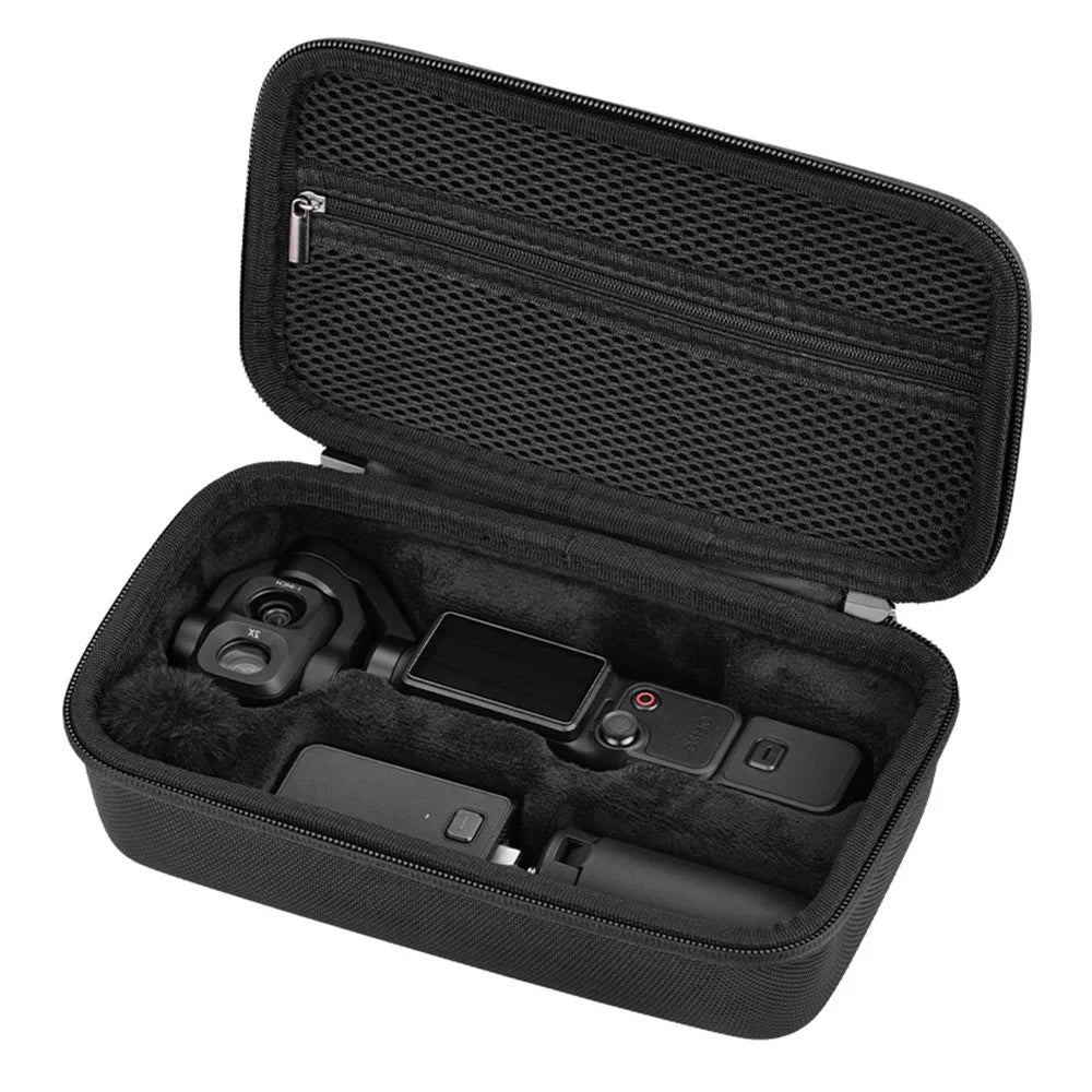 BRDRC For DJI Osmo Pocket 4P Carrying Case Protective Travel Bag with Carabiner Wrist Strap - Black - 2