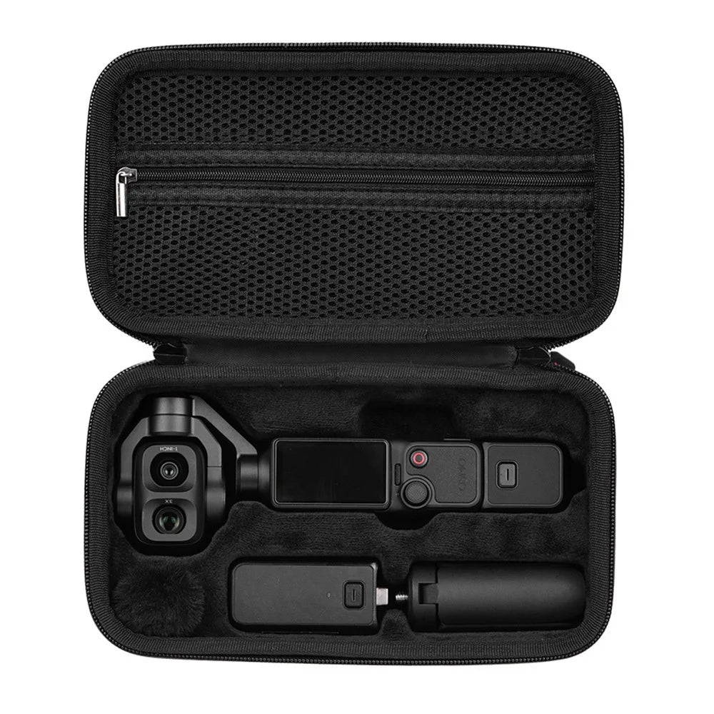 BRDRC For DJI Osmo Pocket 4P Carrying Case Protective Travel Bag with Carabiner Wrist Strap - Black - 3