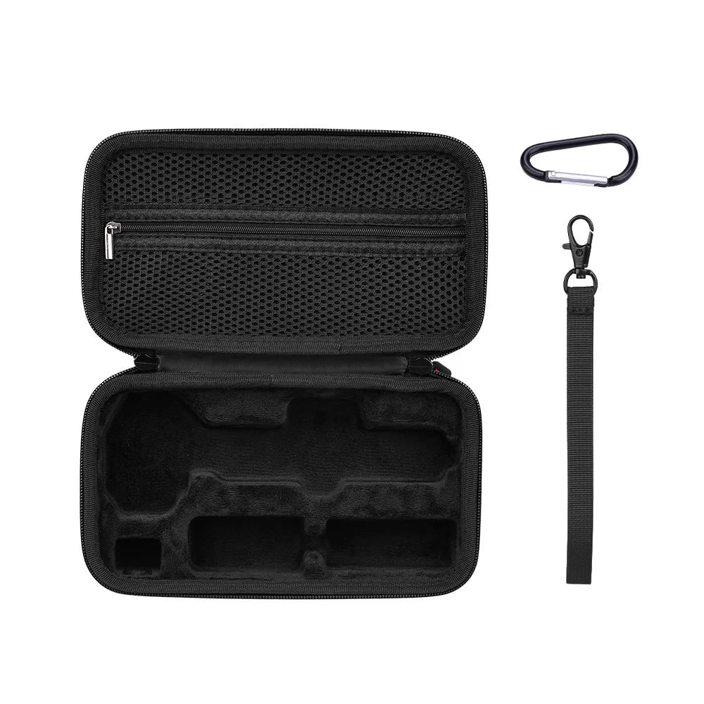 BRDRC For DJI Osmo Pocket 4P Carrying Case Protective Travel Bag with Carabiner Wrist Strap - Black - 4