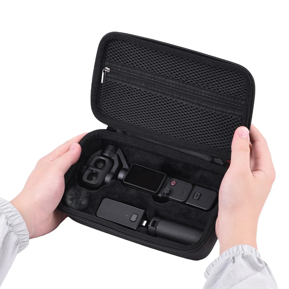 BRDRC For DJI Osmo Pocket 4P Carrying Case Protective Travel Bag with Carabiner Wrist Strap - Black - 5