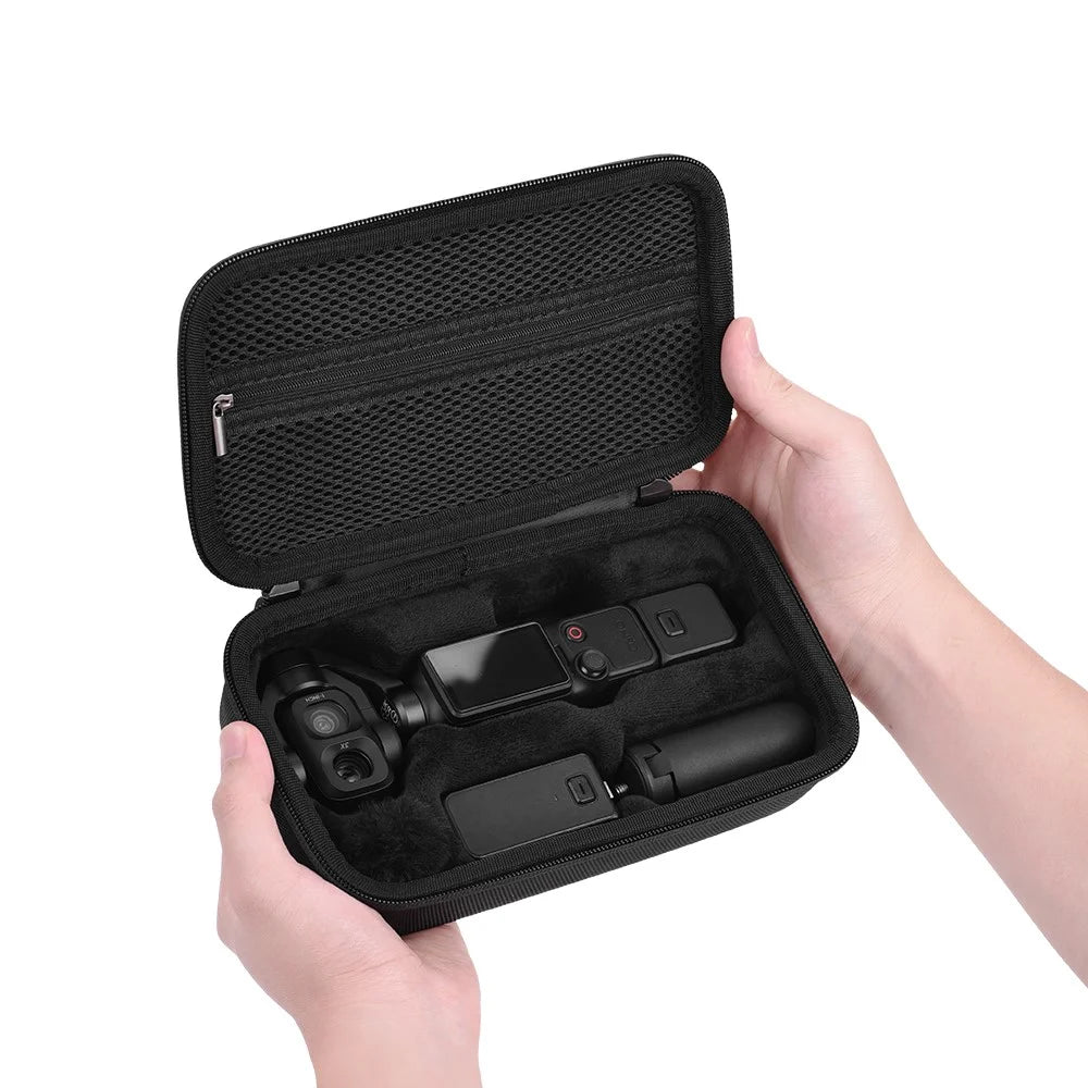 BRDRC For DJI Osmo Pocket 4P Carrying Case Protective Travel Bag with Carabiner Wrist Strap - Black - 7
