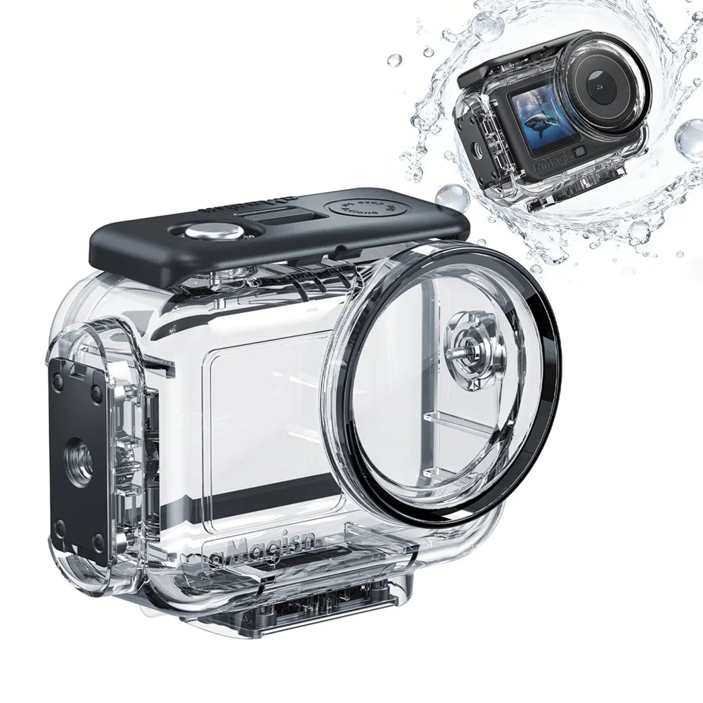 AMAGISN For DJI Osmo Action 6 Waterproof Case 60m Deep Diving Housing Underwater Protective Cover - 1
