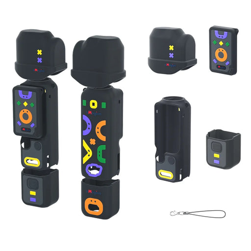 AMAGISN BD38 for DJI Osmo Pocket 4 Silicone Case Shockproof Scratch Resistant Protective Cover - Black - 1