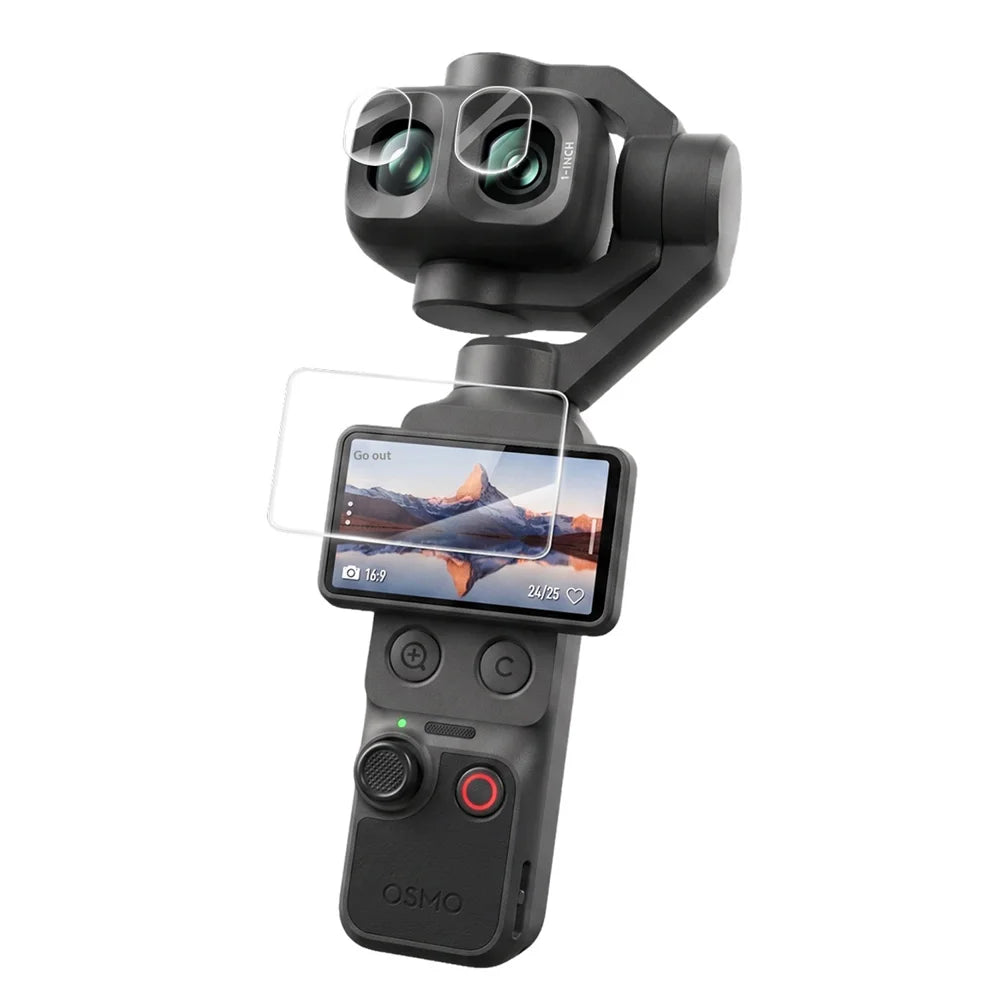 AMAGISN BD78 2Pcs Screen Protector and Lens Film Set for DJI Osmo Pocket 4P HD 9H Anti-Fingerprint Tempered Glass Film - 3